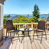 NNECW Round Coffee Table with Umbrella Hole for Patio & Garden & Balcony
