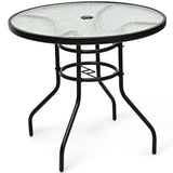 NNECW Round Coffee Table with Umbrella Hole for Patio & Garden & Balcony