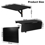 NNECW 80cm x 60.5cm Wall Mounted Folding Table for Small Spaces