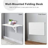 NNECW Foldable Wall-Mounted Drop-leaf Laptop Desk for Study & Work