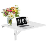 NNECW Foldable Wall-Mounted Drop-leaf Laptop Desk for Study & Work