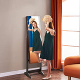 NNECW Jewelry Cabinet with Adjustable Full Length Mirror &amp Shelves &amp Lock-Brown