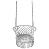 NNECW Folding Hanging Chair with Braided Brushes up to 160kg Loadable-Grey