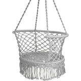 NNECW Folding Hanging Chair with Braided Brushes up to 160kg Loadable-Grey
