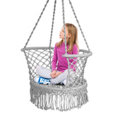 NNECW Folding Hanging Chair with Braided Brushes up to 160kg Loadable-Grey