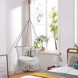 NNECW Folding Hanging Chair with Braided Brushes up to 160kg Loadable-Grey