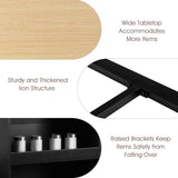 NNECW 3 Piece Counter Table Set with 2 Cushioned Chairs & 3Deep Side Shelves