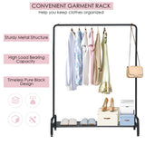 NNECW Freestanding 2 in 1 Cloth Rack with Anti-Slip Stoppers for Living Room/ Bedroom