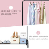 NNECW Freestanding 2 in 1 Cloth Rack with Anti-Slip Stoppers for Living Room/ Bedroom