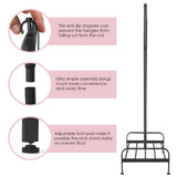 NNECW Freestanding 2 in 1 Cloth Rack with Anti-Slip Stoppers for Living Room/ Bedroom