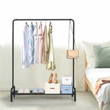 NNECW Freestanding 2 in 1 Cloth Rack with Anti-Slip Stoppers for Living Room/ Bedroom
