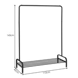 NNECW Freestanding 2 in 1 Cloth Rack with Anti-Slip Stoppers for Living Room/ Bedroom