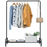 NNECW Freestanding 2 in 1 Cloth Rack with Anti-Slip Stoppers for Living Room/ Bedroom