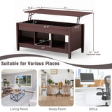 NNECW Lift Top Coffee Table with Hidden Storage Compartment-Coffee