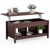 NNECW Lift Top Coffee Table with Hidden Storage Compartment-Coffee
