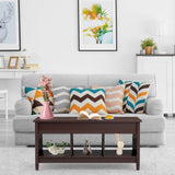 NNECW Lift Top Coffee Table with Hidden Storage Compartment-Coffee