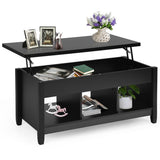 NNECW Lift Top Coffee Table with Hidden Storage Compartment-Black