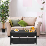 NNECW Lift Top Coffee Table with Hidden Storage Compartment-Black