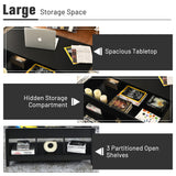 NNECW Lift Top Coffee Table with Hidden Storage Compartment-Black