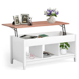 NNECW Lift Top Coffee Table with Hidden Storage Compartment-White