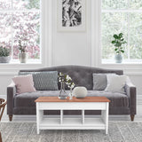 NNECW Lift Top Coffee Table with Hidden Storage Compartment-White