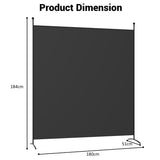 NNECW Single Panel Room Divider with Curved Support Feet for Home/Office-Black