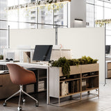 NNECW Single Panel Room Divider with Curved Support Feet for Home/Office-White
