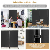 NNECW 3-Panel Folding Room Divider with Durable Hinges Steel Base for Home/Office/Bathroom-Black