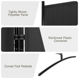 NNECW 3-Panel Folding Room Divider with Durable Hinges Steel Base for Home/Office/Bathroom-Black