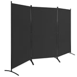 NNECW 3-Panel Folding Room Divider with Durable Hinges Steel Base for Home/Office/Bathroom-Black