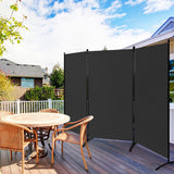 NNECW 3-Panel Folding Room Divider with Durable Hinges Steel Base for Home/Office/Bathroom-Black