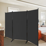 NNECW 3-Panel Folding Room Divider with Durable Hinges Steel Base for Home/Office/Bathroom-Black