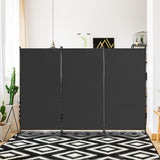 NNECW 3-Panel Folding Room Divider with Durable Hinges Steel Base for Home/Office/Bathroom-Black