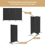 NNECW 3-Panel Folding Room Divider with Durable Hinges Steel Base for Home/Office/Bathroom-Black