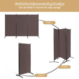 NNECW 3-Panel Folding Room Divider with Durable Hinges Steel Base for Home/Office/Bathroom-Coffee