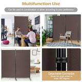 NNECW 3-Panel Folding Room Divider with Durable Hinges Steel Base for Home/Office/Bathroom-Coffee