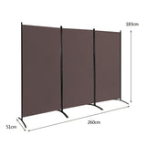 NNECW 3-Panel Folding Room Divider with Durable Hinges Steel Base for Home/Office/Bathroom-Coffee