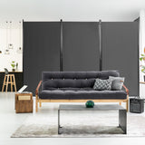 NNECW 3-Panel Folding Room Divider with Durable Hinges Steel Base for Home/Office/Bathroom-Grey