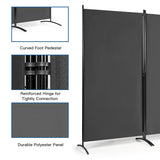 NNECW 3-Panel Folding Room Divider with Durable Hinges Steel Base for Home/Office/Bathroom-Grey