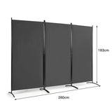 NNECW 3-Panel Folding Room Divider with Durable Hinges Steel Base for Home/Office/Bathroom-Grey