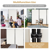 NNECW 3-Panel Folding Room Divider with Durable Hinges Steel Base for Home/Office/Bathroom-White