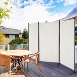 NNECW 3-Panel Folding Room Divider with Durable Hinges Steel Base for Home/Office/Bathroom-White