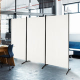 NNECW 3-Panel Folding Room Divider with Durable Hinges Steel Base for Home/Office/Bathroom-White