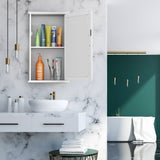 NNECW 2-in-1-Door Wall-Mounted Mirrored Medicine Cabinet with Adjustable Shelf-White
