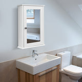 NNECW 2-in-1-Door Wall-Mounted Mirrored Medicine Cabinet with Adjustable Shelf-White