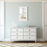 NNECW 2-in-1-Door Wall-Mounted Mirrored Medicine Cabinet with Adjustable Shelf-White