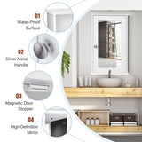 NNECW 2-in-1-Door Wall-Mounted Mirrored Medicine Cabinet with Adjustable Shelf-White