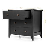 NNECW 3 Chest of Drawers Nightstand for Bedroom