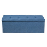 NNECW Fabric Folding Storage Ottoman with Divider for Entryway