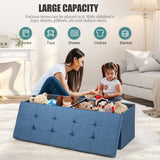 NNECW Fabric Folding Storage Ottoman with Divider for Entryway